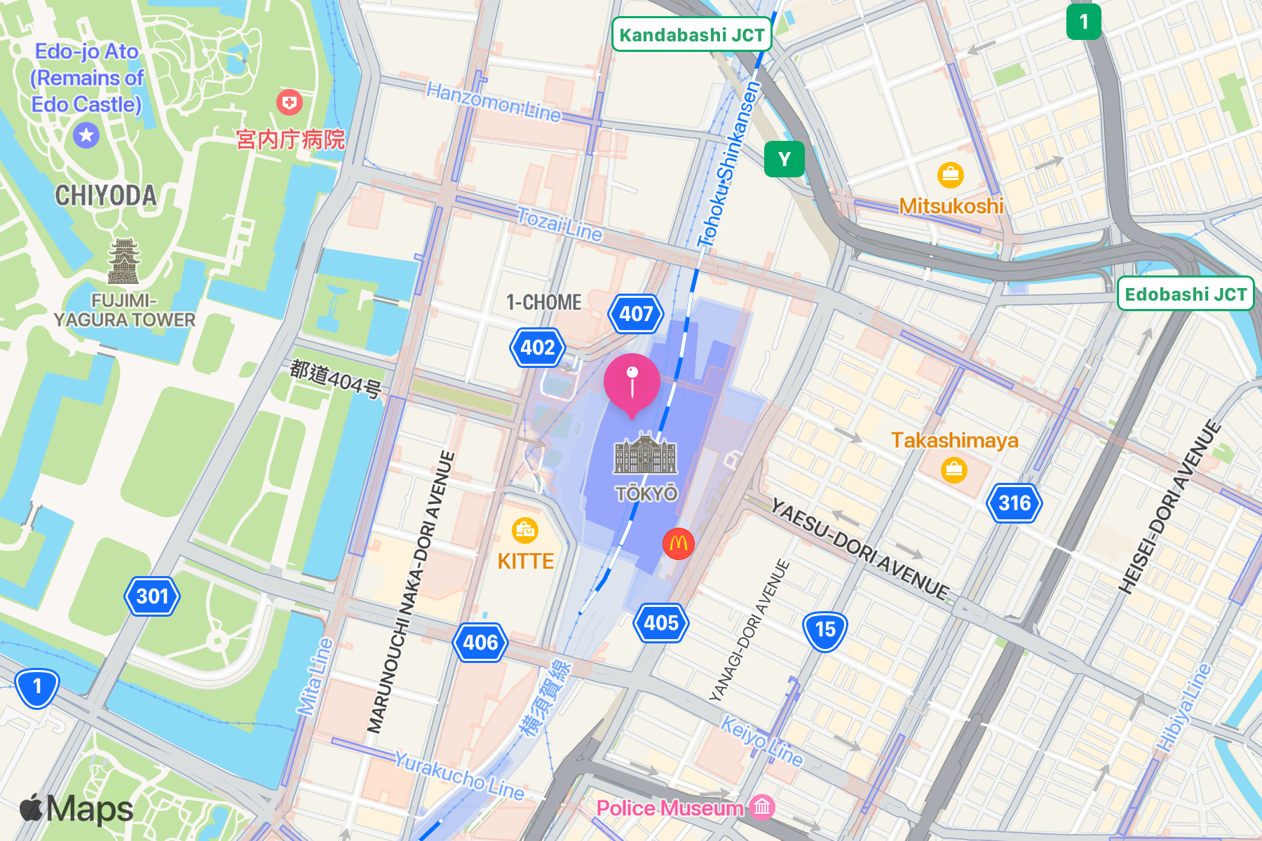 A map showing the location of Platforms 5-6 (5-6番線ホーム).