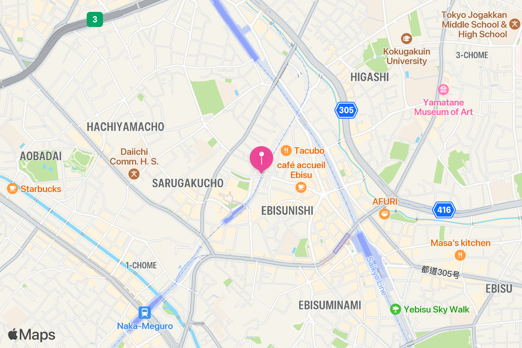 A map showing the location of Spring Valley Brewery.