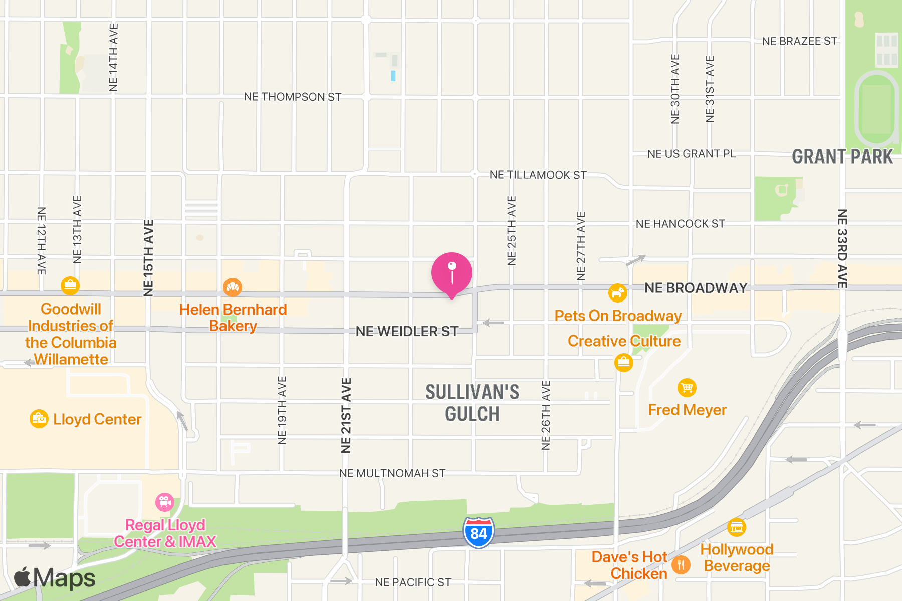 A map showing the location of Rose & Thistle Pub.