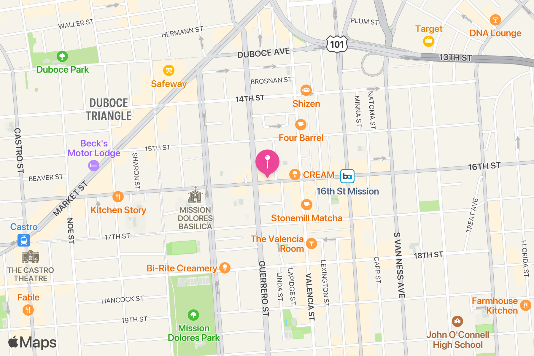 A map showing the location of ABV.