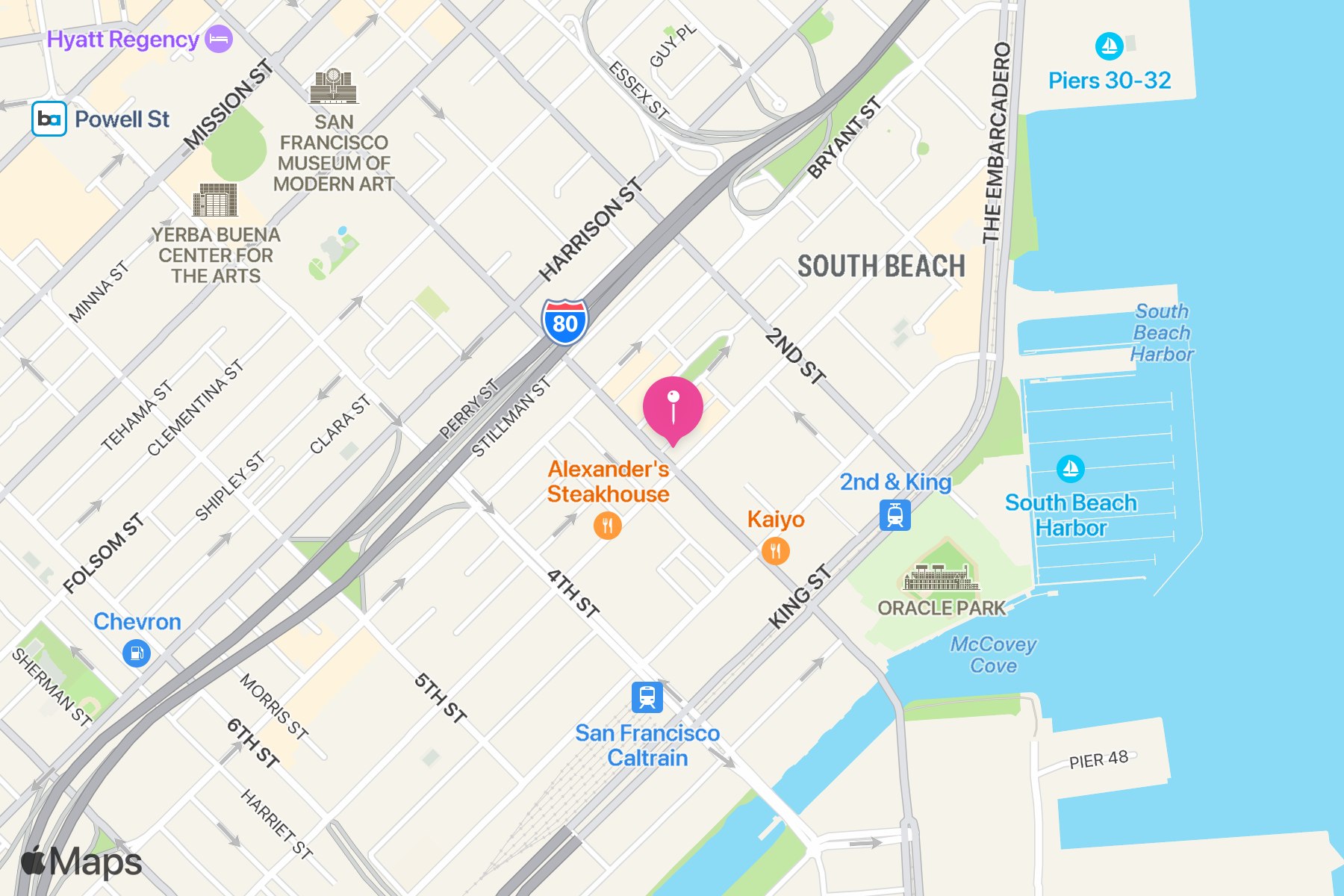 A map showing the location of Golden Goat Coffee.