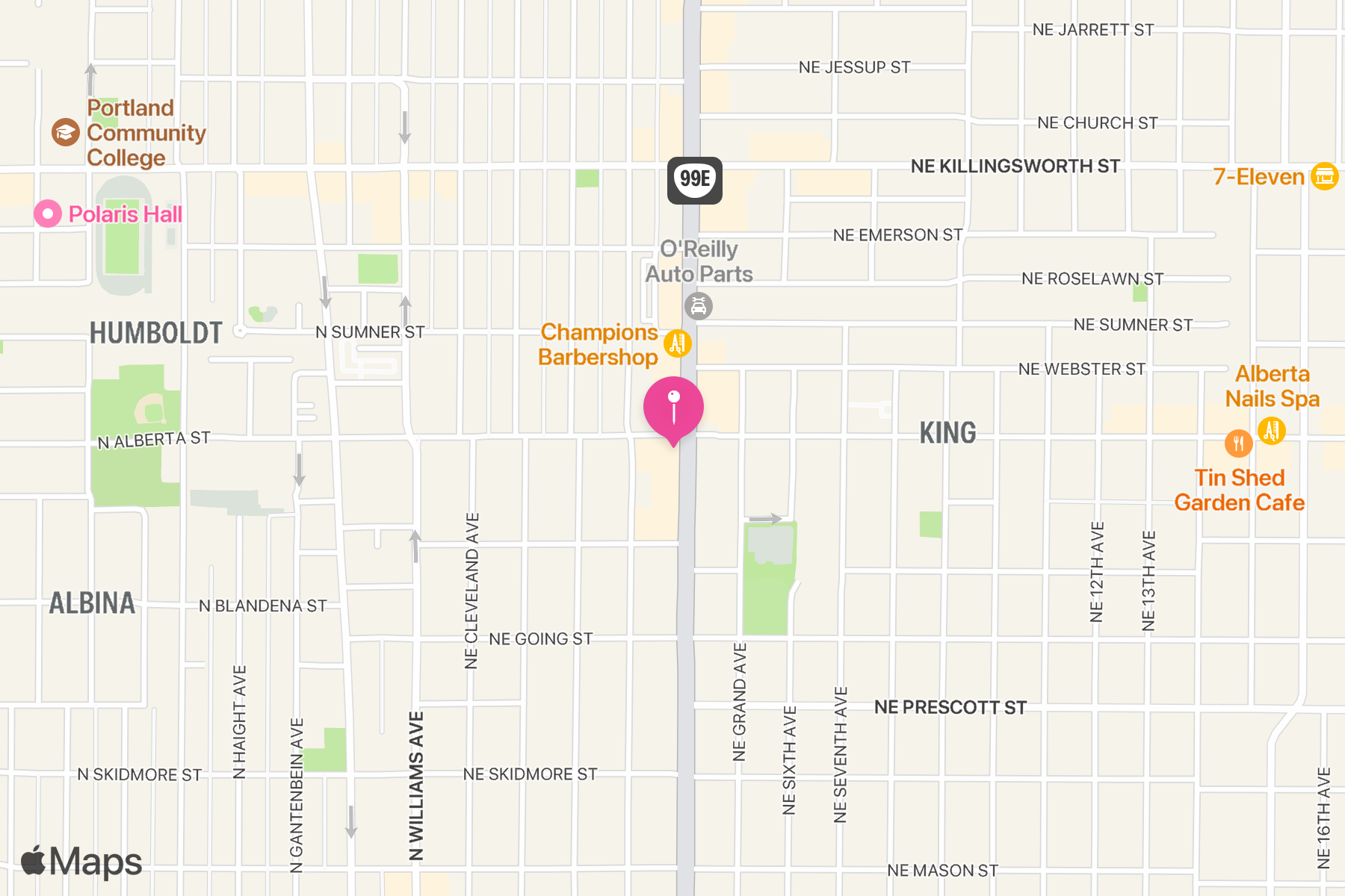 A map showing the location of ME Fitness Studios.