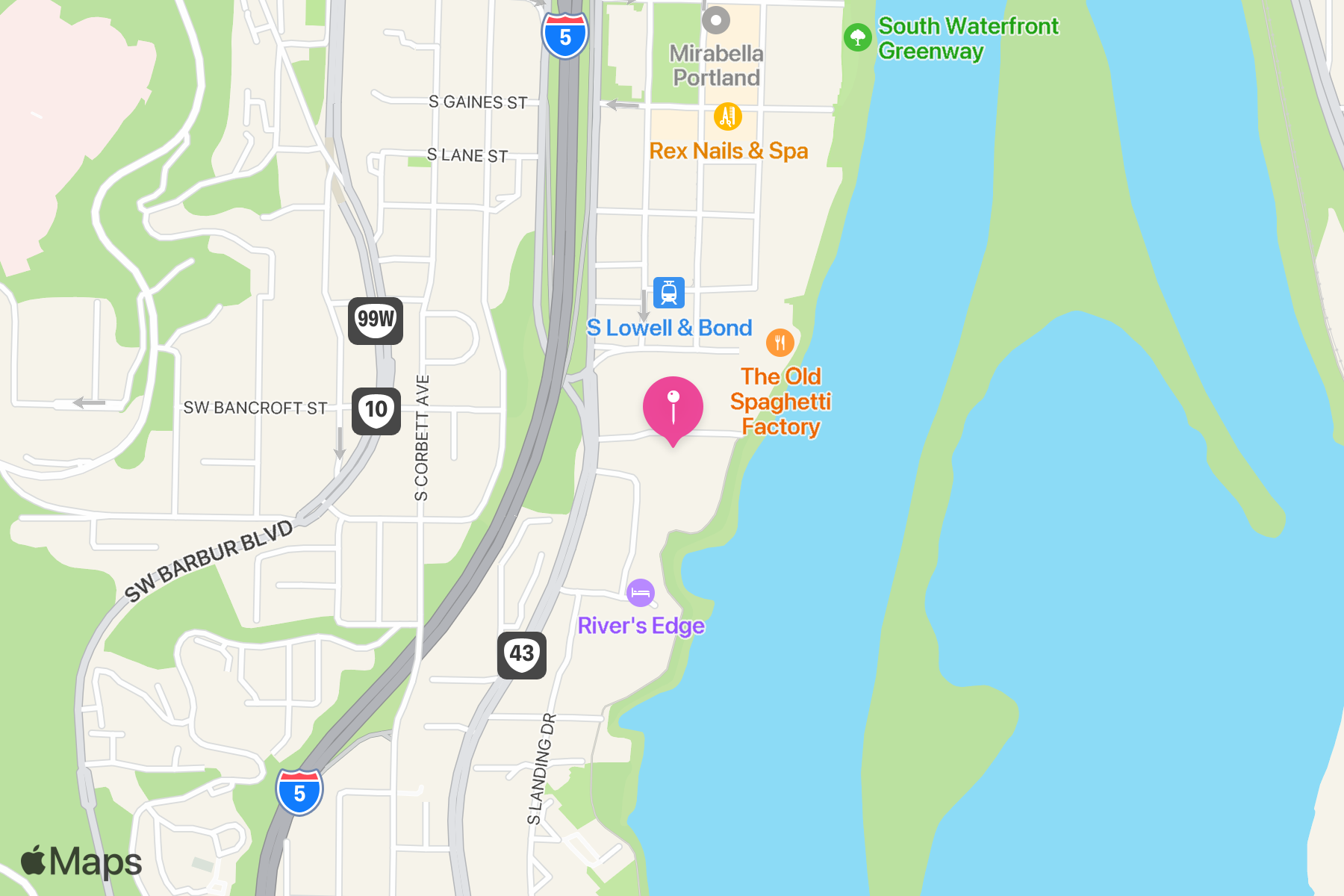 A map showing the location of Tesla.