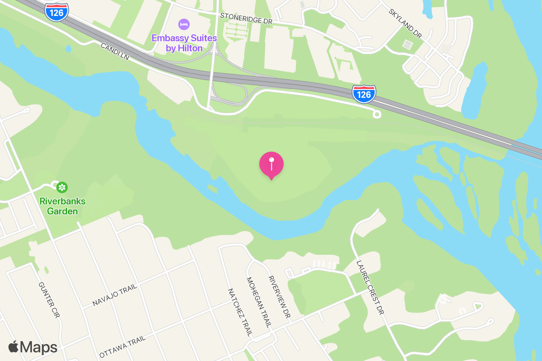 A map showing the location of Tuskers.