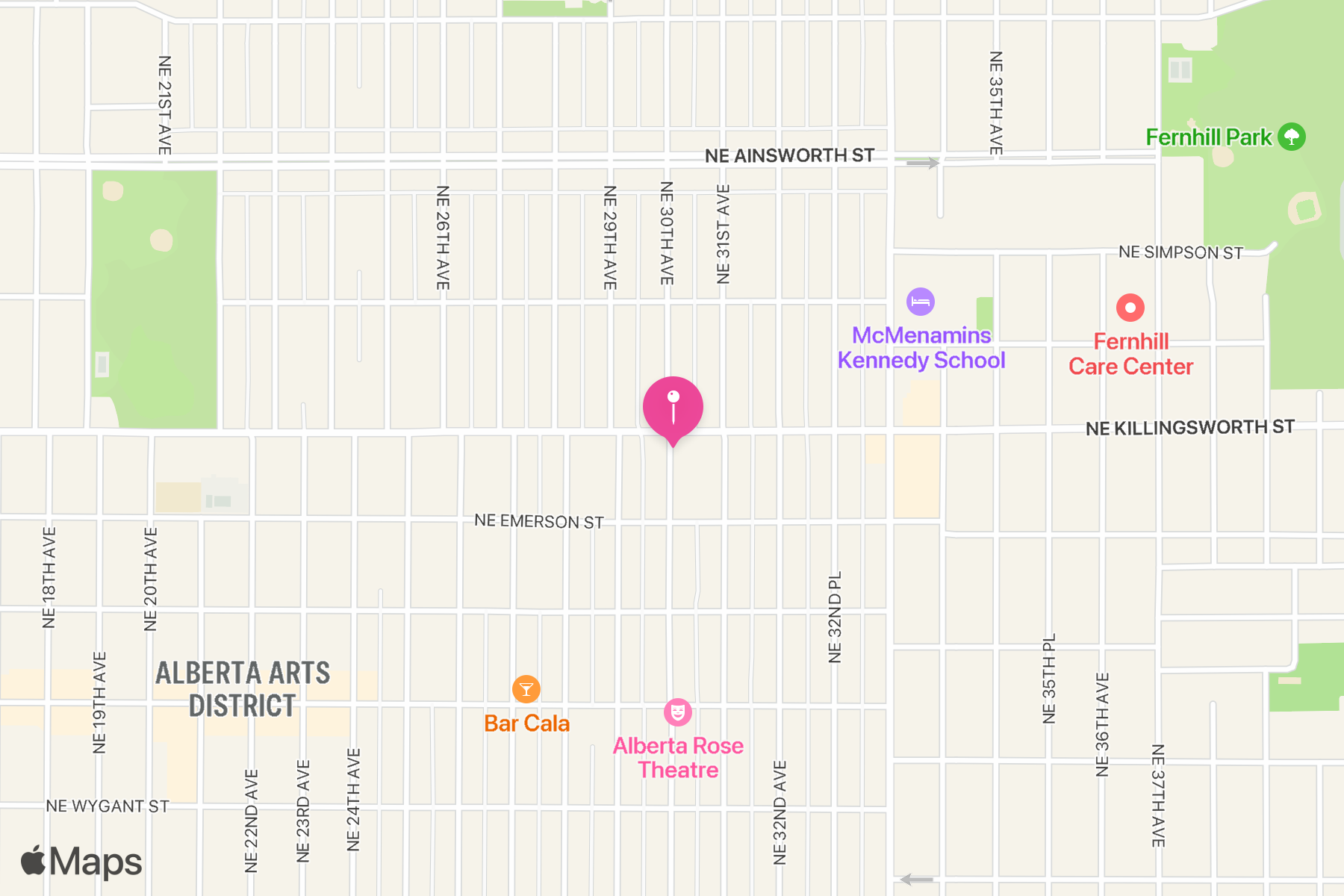 A map showing the location of Expatriate.