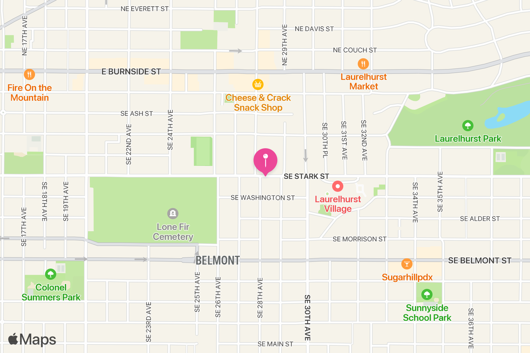 A map showing the location of Canteen.
