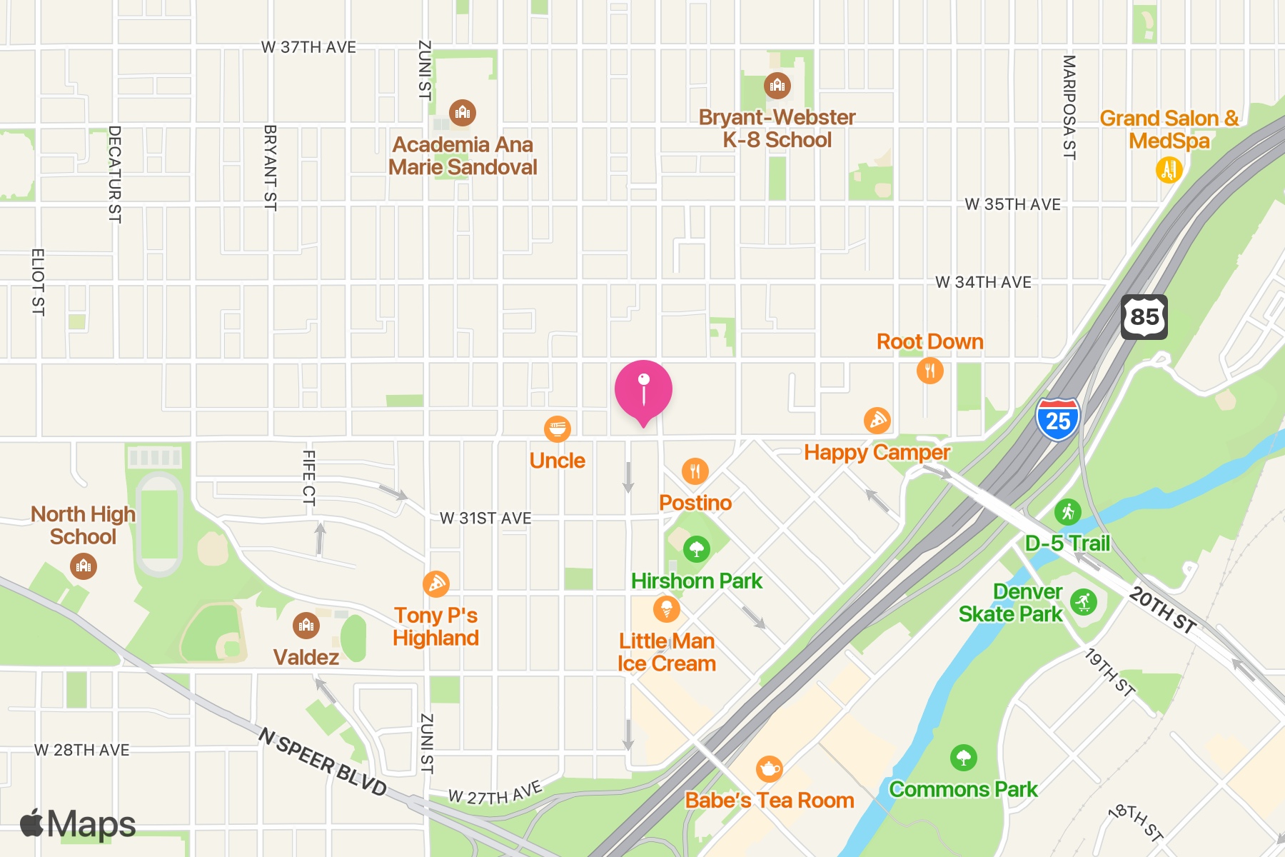 A map showing the location of Method Coffee Roasters.
